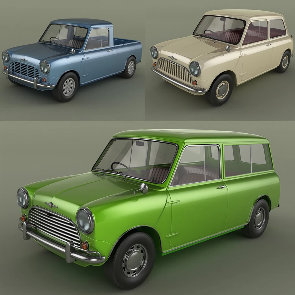 morris mini cars 3D Model .c4d .max .obj .3ds .fbx .stl .blend 