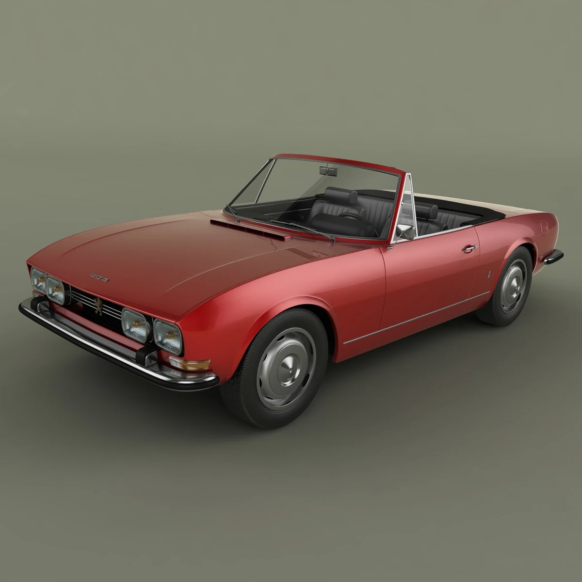 peugeot 504 convertible 3D Model .c4d .max .obj .3ds .fbx .stl .blend 