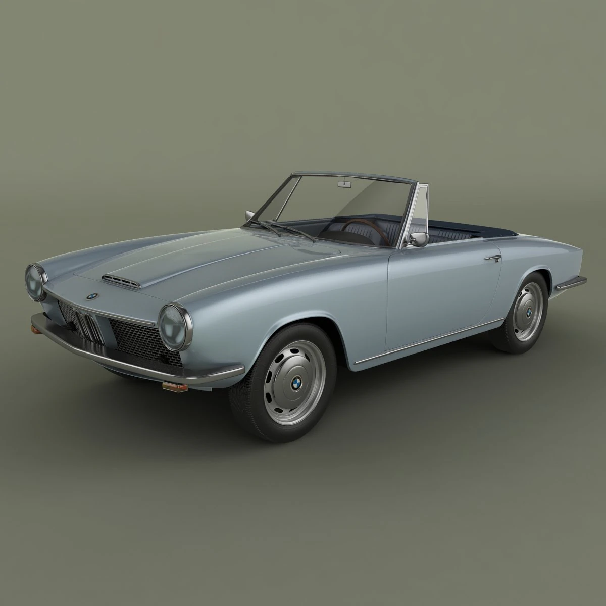 bmw 1600 gt cabriolet 3D Model .c4d .max .obj .3ds .fbx .stl .blend 