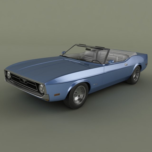 shelby mustang convertible 1971 3D Model .c4d .max .obj .3ds .fbx .stl .blend 