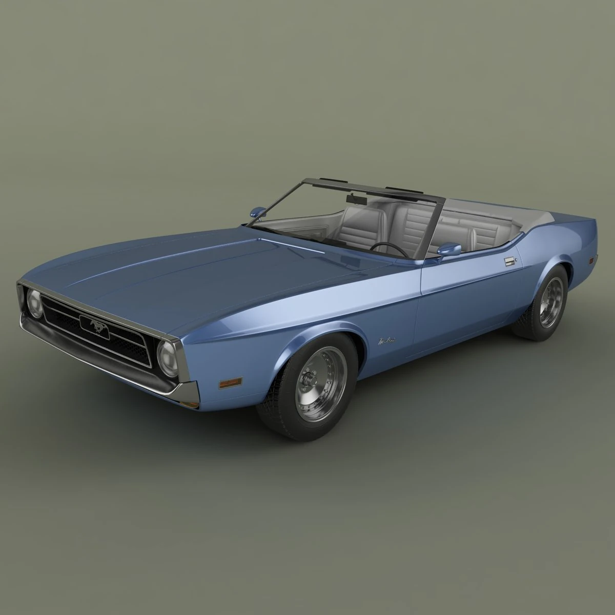 shelby mustang convertible 1971 3D Model .c4d .max .obj .3ds .fbx .stl .blend 