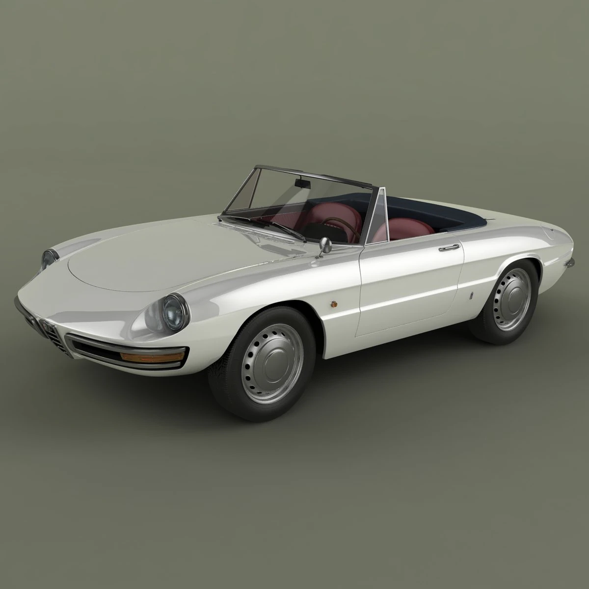alfa romeo duetto  spider 3D Model .c4d .max .obj .3ds .fbx .stl .blend 