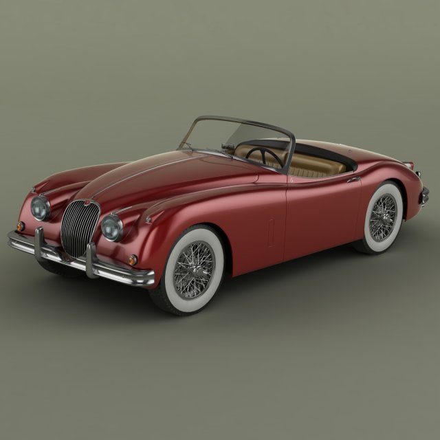 jaguar xk150s 3D Модель .c4d .max .obj .3ds .fbx .stl .blend 