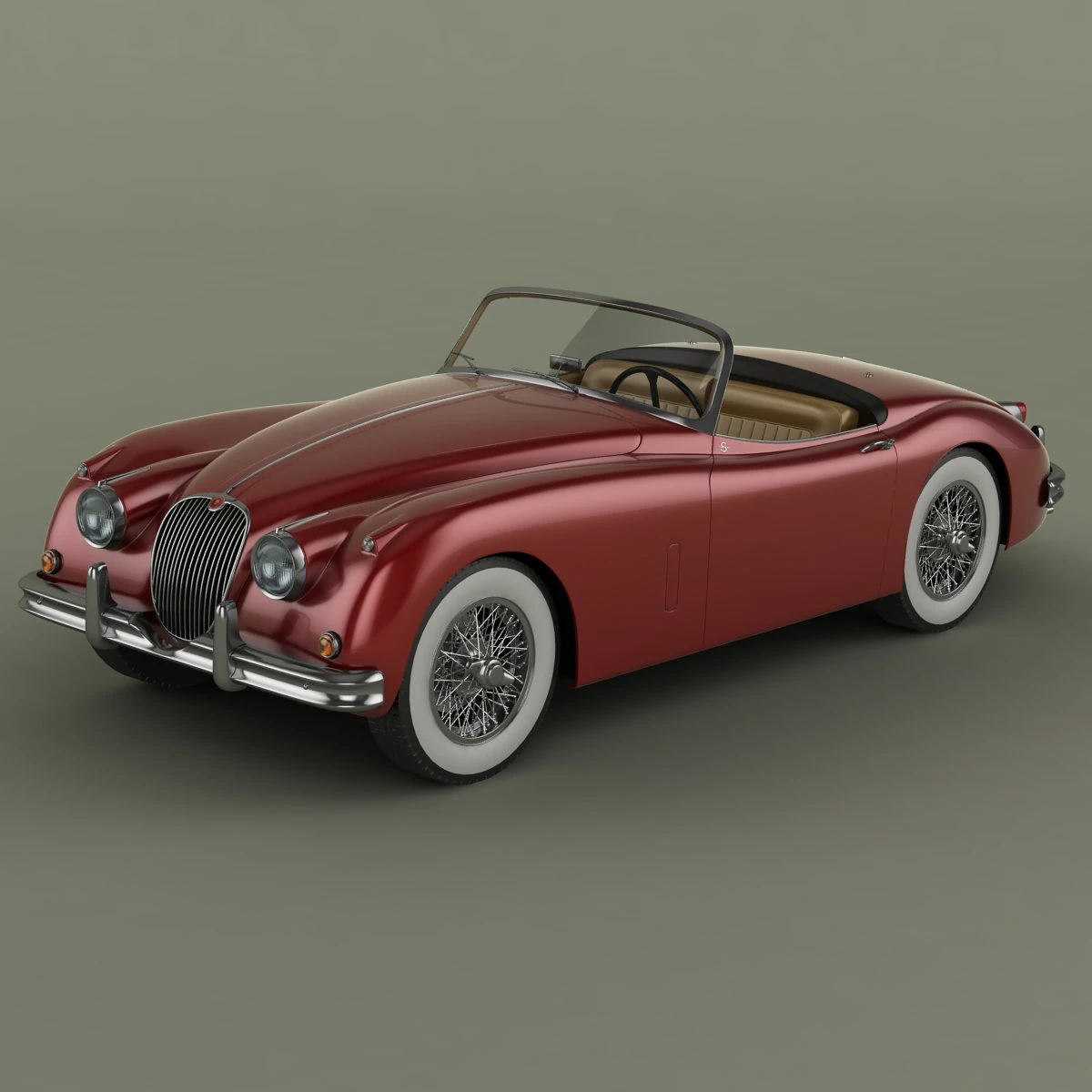 jaguar xk150s 3D Model .c4d .max .obj .3ds .fbx .stl .blend