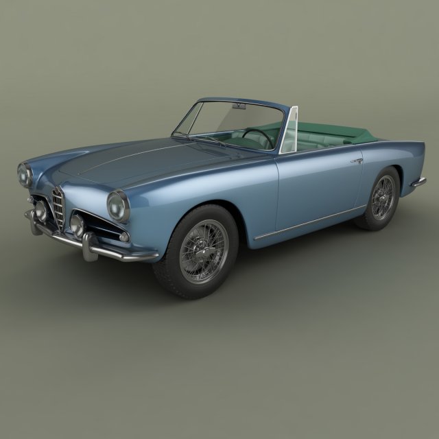 alfa romeo 1900 ss cabrio 3D Модель .c4d .max .obj .3ds .fbx .stl .blend 