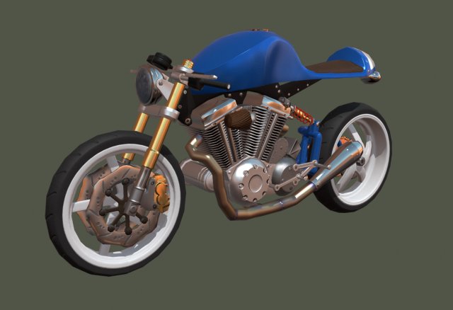 concept motorcycle 3D Model .c4d .max .obj .3ds .fbx .stl .blend 