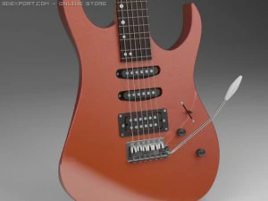queimadura de guitarra el&eacute;trica Modelo 3D