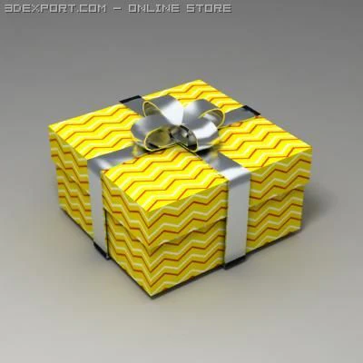 gift box 02 3D Model .c4d .max .obj .3ds .fbx .stl .blend 