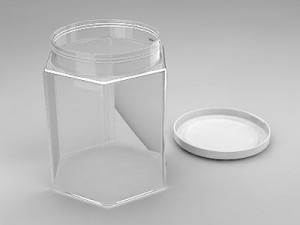hexagonal jar Modelo 3D
