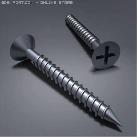 screw 03 3D Model .c4d .max .obj .3ds .fbx .stl .blend 