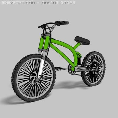 mountain bike toon render 3D Модель .c4d .max .obj .3ds .fbx .stl .blend