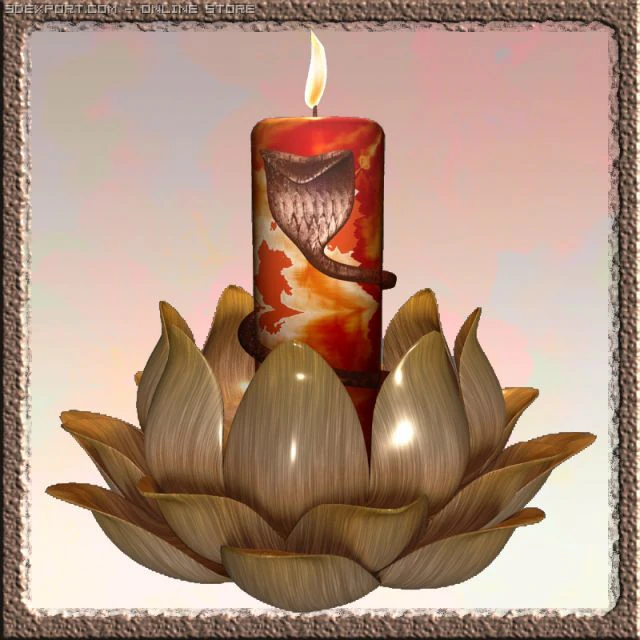 lotus candle stand 3D Model .c4d .max .obj .3ds .fbx .stl .blend 