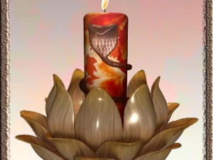 Stojak na świecę w kształcie lotosu Model 3D