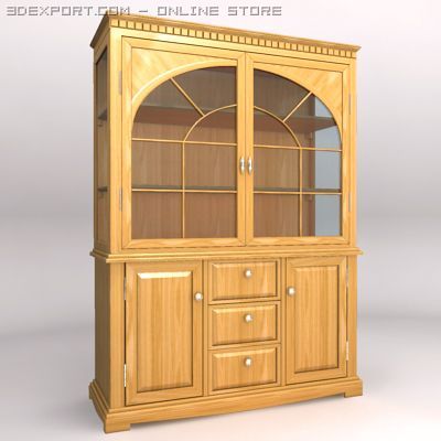 china cabinet 3D Модель .c4d .max .obj .3ds .fbx .stl .blend 