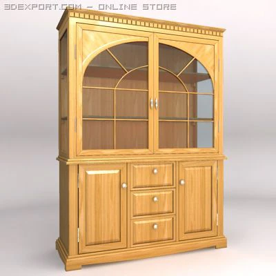 china cabinet 3D Model .c4d .max .obj .3ds .fbx .stl .blend 