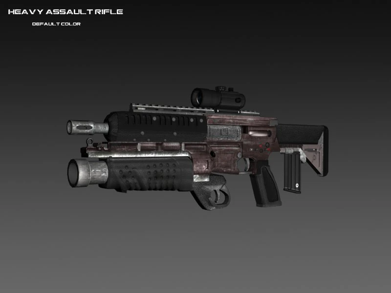heavy assault rifle 3D Model .c4d .max .obj .3ds .fbx .stl .blend 