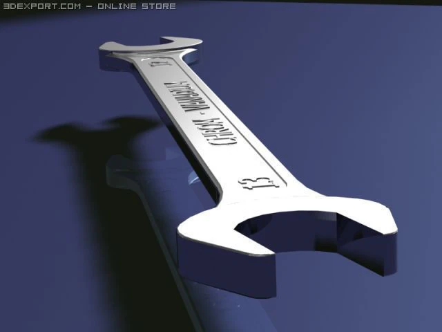 double sided wrench 1213 mm 3D Model .c4d .max .obj .3ds .fbx .stl .blend
