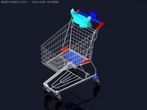 computerized shhoping cart Modèle 3D