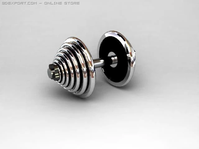 silver dumbell 3D Model .c4d .max .obj .3ds .fbx .stl .blend 