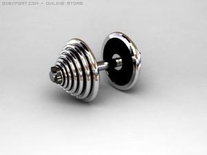 silver dumbell 3D Model