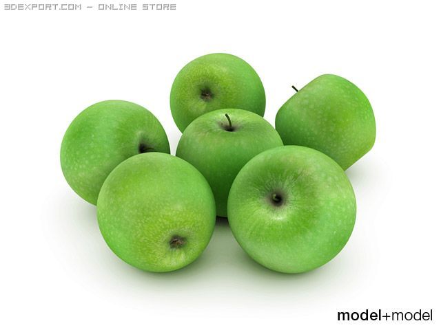 green apples 3Dモデル .c4d .max .obj .3ds .fbx .stl .blend 