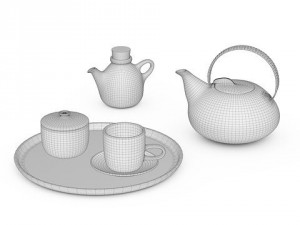 heath ceramics tea set 3D Modell