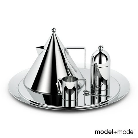 alessi il conico tea set 3D Model .c4d .max .obj .3ds .fbx .stl .blend