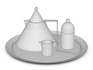 alessi il conico tea set 3D 模型