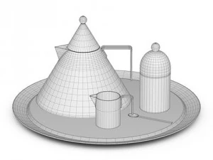 alessi il conico tea set 3D Model