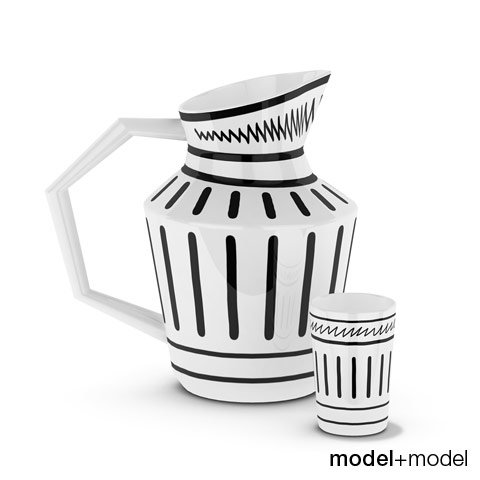 isi jug and cup 3D Model .c4d .max .obj .3ds .fbx .stl .blend 