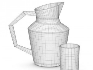 isi jug and cup 3D Model
