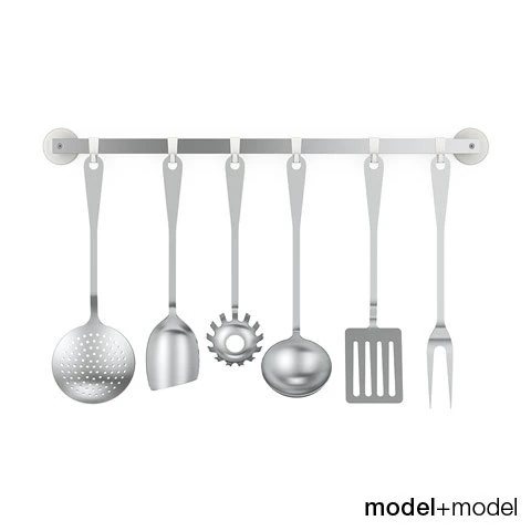 alessi jm19 kitchen cutlery set 3D Model .c4d .max .obj .3ds .fbx .stl .blend 