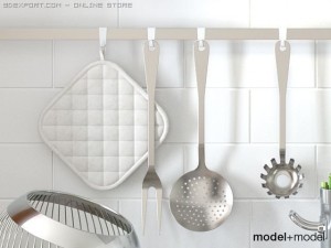 alessi jm19 kitchen cutlery set 3D 模型