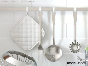 alessi jm19 kitchen cutlery set 3D Model