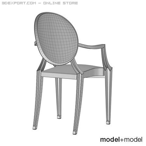 Kartell Louis Ghost armchair 3D Model in Chair 3DExport