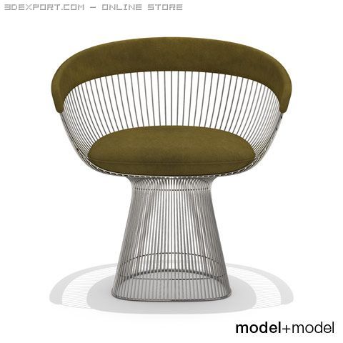 knoll platner armchair 3D Model .c4d .max .obj .3ds .fbx .stl .blend 