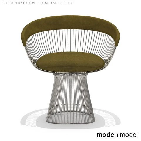 knoll platner armchair 3D Model .c4d .max .obj .3ds .fbx .stl .blend