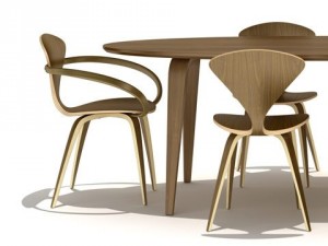 cherner wood base chair 3D Модель