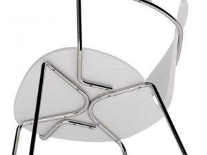 cherner metal base chair Modelo 3D