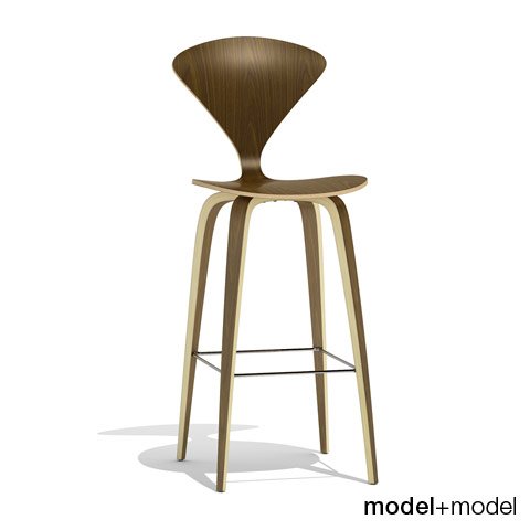 cherner wood base stool 3D Model .c4d .max .obj .3ds .fbx .stl .blend