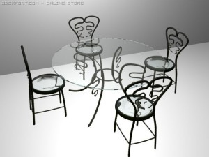 edcafetablechair 3D-Modell