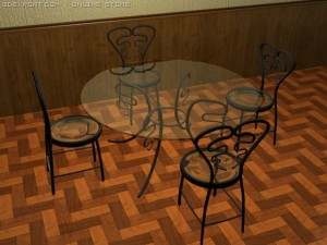 edcafetablechair Model 3D