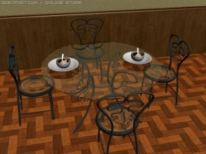 edcafetablechair Model 3D
