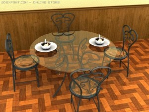 edcafetablechair Model 3D