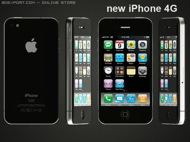 a real iphone 4g Model 3D .c4d .max .obj .3ds .fbx .stl .blend 