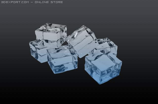 ice cubes 3D 模型 .c4d .max .obj .3ds .fbx .stl .blend 