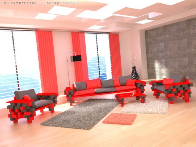 coachtablearmchair Modello 3D .c4d .max .obj .3ds .fbx .stl .blend 