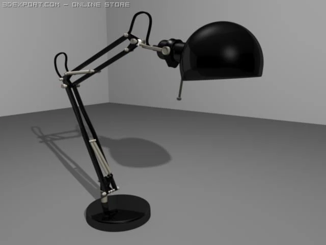black lamp 3D Model .c4d .max .obj .3ds .fbx .stl .blend 