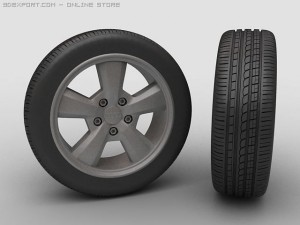 3d model of a tire with a disk Model 3D