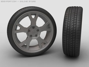 3d model of a tire with a disk Model 3D